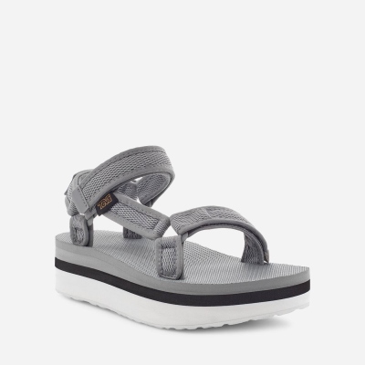 Teva Flatform Universal Mesh Print - Women's Teva Sandals - Grey | India (MYGC05274)